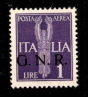 RSI - G.N.R. Verona - 1944 - 1 Lira Aerea (121cab) Con Soprastampa In Basso (sotto Italia) - Gomma Integra - Andere & Zonder Classificatie