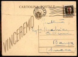 RSI - Provvisori - Firenze - 30 Cent (492/II) Sovrapposto A Cartolina Postale Da 30 Cent (98) Da Firenze A Barga Del 24. - Other & Unclassified