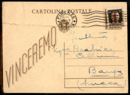 Delcampe - RSI - Provvisori - Firenze - 30 Cent (492/II) Sovrapposto A Cartolina Postale Da 30 Cent (98) Da Firenze A Barga Del 24. - Altri & Non Classificati