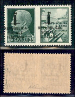 RSI - Provvisori - 1944 - 25 Cent Marina (37ab) Con Soprastampe A Sinistra - Gomma Integra - Andere & Zonder Classificatie