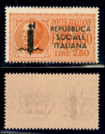 RSI - Provvisori - 1944 - 2,50 Lire (22 Varietà Hc) - Descrizioni Marginali In Alto - Gomma Integra - Non Catalogato - Other & Unclassified