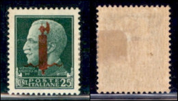 RSI - Provvisori - 1944 - 25 Cent (490) - Gomma Originale - Autres & Non Classés