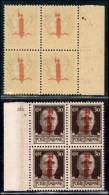 RSI - Provvisori - 1944 - Verona - 30 Cent (492Es - Rosso Arancio) In Quartina Con Decalco - Gomma Integra (160) - Other & Unclassified