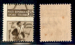 RSI - Definitivi - 1944 - 30 Cent (498d) - Dentellatura Spostata - Gomma Integra - Other & Unclassified
