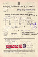 RSI - Documenti/Varie - Imperiale - 1 Lira (252A) + Quattro 2 Lire (255) Su Intera Domanda Di Duplicazione (Mod. B.I. 5) - Autres & Non Classés