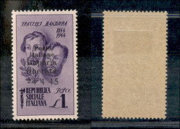 C.L.N. - Imperia - 1945 - 1 Lira Bandiera (14d) - Senza Trattini - Gomma Originale (100) - Autres & Non Classés