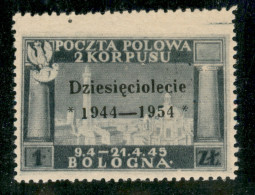 Corpo Polacco - Governo Polacco Di Londra - 1954 - 1 Zloty (2) - Senza Gomma - Altri & Non Classificati