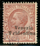 Occupazioni I Guerra Mondiale - Trentino-Alto Adige - 1918 - 10 Cent Leoni (22 C) - T A Sinistra - Usato - Other & Unclassified