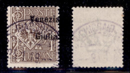 Occupazioni I Guerra Mondiale - Venezia Giulia - 1918 - 1 Cent Floreale (19 Varietà Eag) Usato - Soprastampa A Destra (a - Other & Unclassified