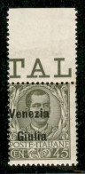 Occupazioni I Guerra Mondiale - Venezia Giulia - 1919 - 45 Cent Floreale (26 Eafc) - Soprastampa A Sinistra - Bordo Di F - Andere & Zonder Classificatie