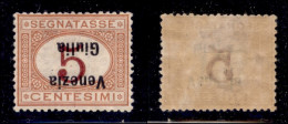 Occupazioni I Guerra Mondiale - Venezia Giulia - 1918 - 5 Cent Segnatasse (1a) Con Soprastampa Capovolta - Gomma Origina - Sonstige & Ohne Zuordnung