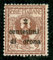 Occupazioni I Guerra Mondiale - Trento E Trieste - 1919 - 2 Cent Su 2 Cent Floreale (2 G) - Lettera Mancante "orona" - G - Andere & Zonder Classificatie