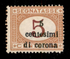 Occupazioni I Guerra Mondiale - Trento E Trieste - 1919 - 5 Cent Segnatasse (1) Con Soprastampa In Basso A Destra - Gomm - Other & Unclassified