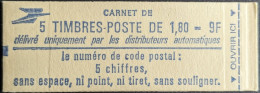 2220 C1 Conf. - Date 6/ 5.8.82 Carnet Fermé Liberté 1.80F Rouge - Modernes : 1959-...