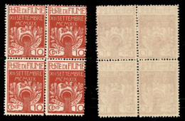 Occupazioni I Guerra Mondiale - Fiume - 1920 - 10 Cent Legionari (128) - Quartina - Gomma Integra (450) - Other & Unclassified