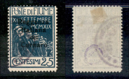 Occupazioni I Guerra Mondiale - Fiume - 1920 - 25 Cent Fiume Soprastampato (147) - Usato (220) - Sonstige & Ohne Zuordnung