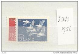 1956 MNH Iceland, Island, Mi 212-3 - Neufs