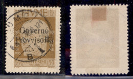 Occupazioni I Guerra Mondiale - Fiume - 1921 - 55 Cent Governo Provvisorio (157 - Varietà) Usato - Formato Diverso - Andere & Zonder Classificatie