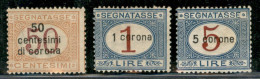 Occupazioni I Guerra Mondiale - Dalmazia - 1922 - Segnatasse (1/2+4) - Insieme Di 3 Valori - Gomma Originale - Other & Unclassified
