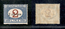 Occupazioni I Guerra Mondiale - Dalmazia - 1922 - Segnatasse 2 Corone Su 2 Lire (3) - Gomma Integra (250) - Sonstige & Ohne Zuordnung