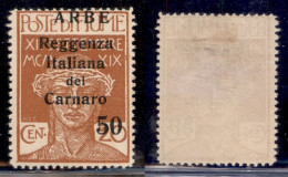 Occupazioni I Guerra Mondiale - Arbe - 1920 - 50 Cent Reggenza (9 Varietà) Con Soprastampa In Alto - Gomma Originale - Andere & Zonder Classificatie