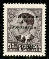 Occupazioni II Guerra Mondiale - Montenegro - 1942 - Lire Su 5,50 Din (44) - Gomma Integra - Altri & Non Classificati