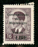 Occupazioni II Guerra Mondiale - Montenegro - 1942 - Lire Su 16 Din (48) - Gomma Integra - Otros & Sin Clasificación