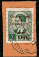 Occupazioni II Guerra Mondiale - Montenegro - 1942 - Lire Su 1 Din (50b) - Errore Tipografico "Govornatorato" - Usato Su - Andere & Zonder Classificatie