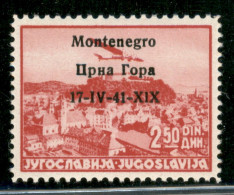 Occupazioni II Guerra Mondiale - Montenegro - 1941 - 2,50 Din Posta Aerea (4 G) - Errore X1X - Gomma Integra - Other & Unclassified