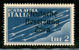 Occupazioni Straniere Di Territori Italiani - Occupazione Tedesca - Zara - 1943 - 2 Lire Posta Aerea (6 X) - R Rotta (po - Other & Unclassified
