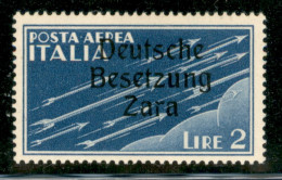 Occupazioni Straniere Di Territori Italiani - Occupazione Tedesca - Zara - 1943 - 2 Lire Posta Aerea (6 X) - R Rotta (po - Otros & Sin Clasificación