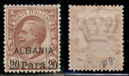 Uffici Postali All'Estero - Levante - Albania - 1907 - 20 Para Su 10 Cent Leoni (8) - Gomma Originale - Ottimamente Cent - Andere & Zonder Classificatie