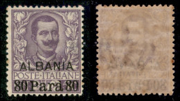 Uffici Postali All'Estero - Levante - Albania - 1907 - 80 Para Su 50 Cent Floreale (9) - Gomma Integra - Sonstige & Ohne Zuordnung
