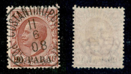 Uffici Postali All'Estero - Levante - Costantinopoli - 1908 - 20 Para Su 10 Cent Leoni (9) Usato (100) - Altri & Non Classificati