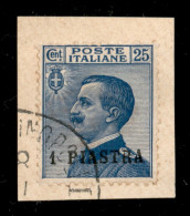 Uffici Postali All'Estero - Levante - Costantinopoli - 1908 - 1 Piastra Su 25 Cent (11) Usato Su Frammento - Otros & Sin Clasificación