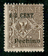 Uffici Postali All'Estero - Levante - Pechino - 1918/1919 - 1/2 Cent Su 1 Cent Floreale (19) - Gomma Integra - Punti Di  - Otros & Sin Clasificación