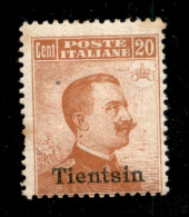 Uffici Postali All'Estero - Levante - Tientsin - 1917 - 20 Cent Michetti (8) - Gomma Originale - Punto Giallo A Sinistra - Sonstige & Ohne Zuordnung