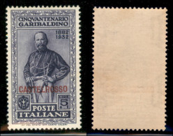 Colonie - Castelrosso - 1932 - 5 Lire Garibaldi (39) - Gomma Integra (85) - Sonstige & Ohne Zuordnung