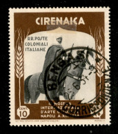 Colonie - Cirenaica - 1934 - 10 Cent Arte Coloniale (94 - Varietà) Usato - Filigrana Lettere (8/10) A Sinistra - Non Cat - Altri & Non Classificati