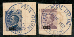 Colonie - Egeo - Emissioni Generali - 1912 - Sopastampati (1/2) - Serie Completa - Usati A Scarpanto (azzurro - 18.12.12 - Sonstige & Ohne Zuordnung