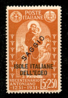 Colonie - Egeo - Emissioni Generali - 1931 - Saggi - 2,50 Lire S. Antonio (43) - Gomma Integra - Other & Unclassified