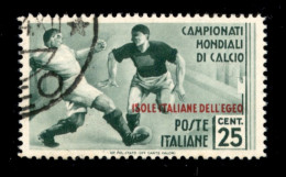 Colonie - Egeo - Emissioni Generali - 1934 - 25 Cent Calcio (76) - Usato - Other & Unclassified