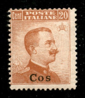 Colonie - Egeo - Coo - 1917 - 20 Cent Michetti (9) - Gomma Originale - Autres & Non Classés