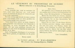 Guerre 14 CP FM Carte Franchise Militaire Pour Prisonnier De Guerre Le Vêtement Du Prisonnier De Guerre Croix Rouge - 1. Weltkrieg 1914-1918