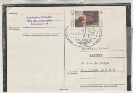 Karl Ferdinand Winkler 7900 Ulm-Eichenplarz Eichenhang 114  Carte  Circulée Timbrée _Adressée A Mr R  Lejeune A Lure 70 - To Identify