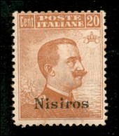 Colonie - Egeo - Nisiro - 1921 - 20 Cent Michetti (11) - Gomma Originale - Altri & Non Classificati