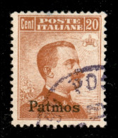 Colonie - Egeo - Patmo - 1917 - 20 Cent Michetti (9) Usato - Ottimamente Centrato - Autres & Non Classés