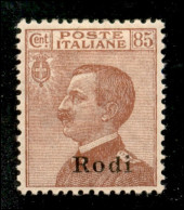 Colonie - Egeo - Rodi - 1922 - 85 Cent Michetti (13) - Gomma Originale - Perfettamente Centrato - Other & Unclassified