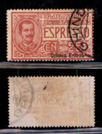 Colonie - Eritrea - 1907 - 25 Cent (1c) Usato - Soprastampa N Basso (100) - Andere & Zonder Classificatie
