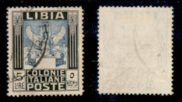 Colonie - Libia - 1921 - 5 Lire Pittorica (31) Usato - Perfettamente Centrato - Autres & Non Classés